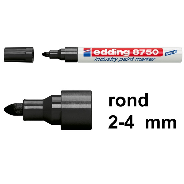 Edding 8750 industriële paint marker zwart (2 - 4 mm rond) 4-8750001 200770 - 1