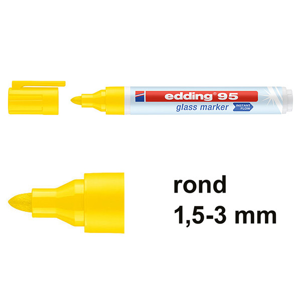 Edding 95 glasmarker geel (1,5 - 3 mm rond) 4-95005 240586 - 1