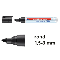 Edding 95 glasmarker zwart (1,5 - 3 mm rond) 4-95001 240585