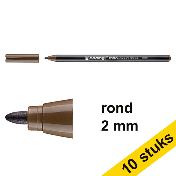 Aanbieding: 10x Edding 1300 viltstift sepia (2 mm rond) 240581 - 1