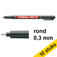 Edding Aanbieding: 10x Edding 140S OHP marker zwart (0,3 mm rond)  239487