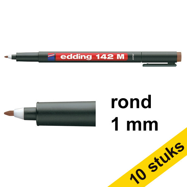 Aanbieding: 10x Edding 142M OHP marker bruin (1 mm rond) 239692 - 1