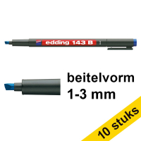Aanbieding: 10x Edding 143B OHP marker blauw (1 - 3 mm schuin)