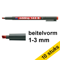 Aanbieding: 10x Edding 143B OHP marker rood (1 - 3 mm schuin)