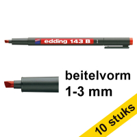 Edding Aanbieding: 10x Edding 143B OHP marker rood (1 - 3 mm schuin)  239699