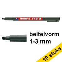 Edding Aanbieding: 10x Edding 143B OHP marker zwart (1 - 3 mm schuin)  239700