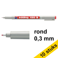 Aanbieding: 10x Edding 150S OHP marker rood (0,3 mm rond)