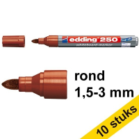 Aanbieding: 10x Edding 250 whiteboard marker bruin (1,5 - 3 mm rond)