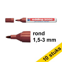 Aanbieding: 10x Edding 3000 permanent marker bruin (1,5 - 3 mm rond)