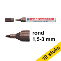 Aanbieding: 10x Edding 3000 permanent marker donkerbruin (1,5 - 3 mm rond)