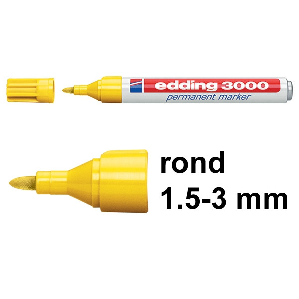 Edding Aanbieding: 10x Edding 3000 permanent marker geel (1,5 - 3 mm rond)  239401 - 1