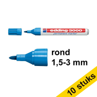 Aanbieding: 10x Edding 3000 permanent marker lichtblauw (1,5 - 3 mm rond)