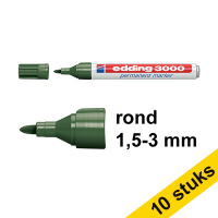 Aanbieding: 10x Edding 3000 permanent marker olijfgroen (1,5 - 3 mm rond)