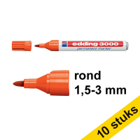Aanbieding: 10x Edding 3000 permanent marker oranje (1,5 - 3 mm rond)