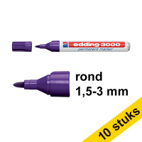 Aanbieding: 10x Edding 3000 permanent marker violet (1,5 - 3 mm rond)