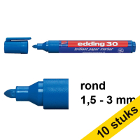 Edding Aanbieding: 10x Edding 30 brilliant paper marker blauw (1,5 - 3 mm rond)  239537