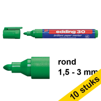 Edding Aanbieding: 10x Edding 30 brilliant paper marker groen (1,5 - 3 mm rond)  239538