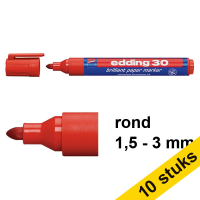 Edding Aanbieding: 10x Edding 30 brilliant paper marker rood (1,5 - 3 mm rond)  239536