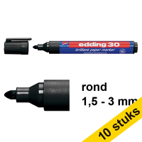 Edding Aanbieding: 10x Edding 30 brilliant paper marker zwart (1,5 - 3 mm rond)  239535
