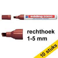 Aanbieding: 10x Edding 3300 permanent marker bruin (1 - 5 mm schuin)