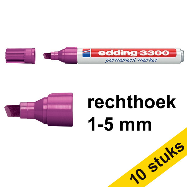 Edding Aanbieding: 10x Edding 3300 permanent marker magenta (1 - 5 mm schuin)  239758 - 1