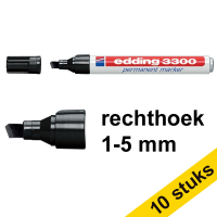 Aanbieding: 10x Edding 3300 permanent marker zwart (1 - 5 mm schuin)