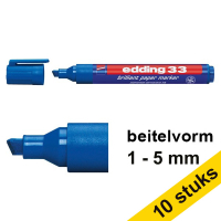 Edding Aanbieding: 10x Edding 33 brilliant paper marker blauw (1 - 5 mm schuin)  239744