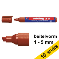 Aanbieding: 10x Edding 33 brilliant paper marker bruin (1 - 5 mm schuin)