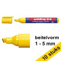 Aanbieding: 10x Edding 33 brilliant paper marker geel (1 - 5 mm schuin)