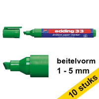 Edding Aanbieding: 10x Edding 33 brilliant paper marker groen (1 - 5 mm schuin)  239747