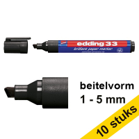 Edding Aanbieding: 10x Edding 33 brilliant paper marker zwart (1 - 5 mm schuin)  239751