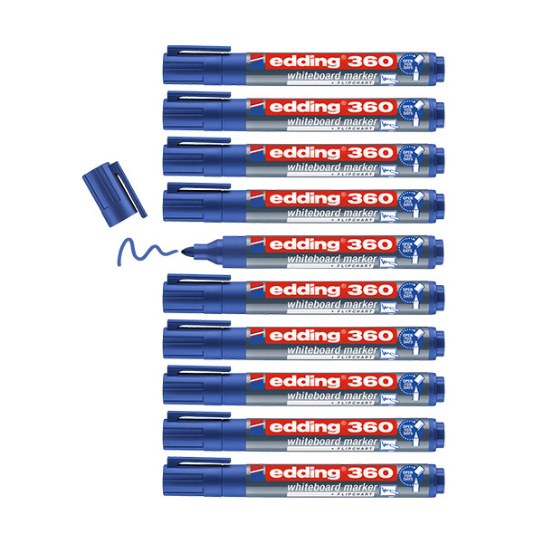 Aanbieding: 10x Edding 360 whiteboard marker blauw (1,5 - 3 mm) 240546 - 1
