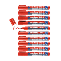 Aanbieding: 10x Edding 360 whiteboard marker rood (1,5 - 3 mm) 240545