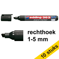 Aanbieding: 10x Edding 363 whiteboard marker zwart (1 - 5 mm schuin)