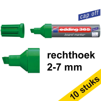 Edding Aanbieding: 10x Edding 365 whiteboard marker groen (2 - 7 mm schuin)  239766
