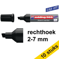 Aanbieding: 10x Edding 365 whiteboard marker zwart (2 - 7 mm schuin)