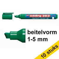 Aanbieding: 10x Edding 383 flipchart marker groen (1 - 5 mm schuin)