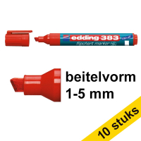 Aanbieding: 10x Edding 383 flipchart marker rood (1 - 5 mm schuin)