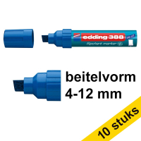 Aanbieding: 10x Edding 388 flipchart marker blauw (4 - 12 mm schuin)