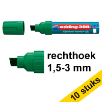 Aanbieding: 10x Edding 388 flipchart marker groen (4 - 12 mm schuin)