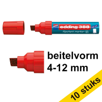 Edding Aanbieding: 10x Edding 388 flipchart marker rood (4 - 12 mm schuin)  239775