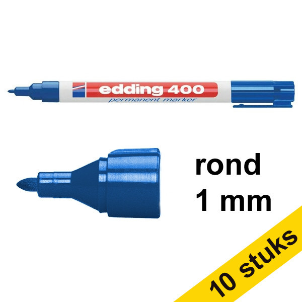Aanbieding: 10x Edding 400 permanent marker blauw (1 mm rond) 239441 - 1