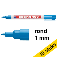 Edding Aanbieding: 10x Edding 400 permanent marker lichtblauw (1 mm rond)  239496