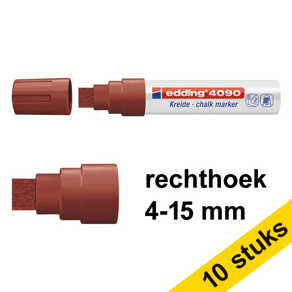 Aanbieding: 10x Edding 4090 krijtstift bruin (4 - 15 mm schuin) 239525 - 1