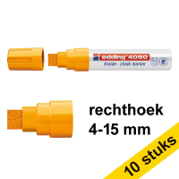 Aanbieding: 10x Edding 4090 krijtstift fluo-oranje (4 - 15 mm schuin)