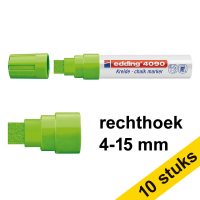 Aanbieding: 10x Edding 4090 krijtstift lichtgroen (4 - 15 mm schuin)