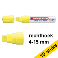 Aanbieding: 10x Edding 4090 krijtstift neongeel (4 - 15 mm schuin)