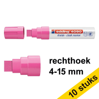 Aanbieding: 10x Edding 4090 krijtstift neonroze (4 - 15 mm schuin)