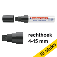Aanbieding: 10x Edding 4090 krijtstift zwart (4 - 15 mm schuin)