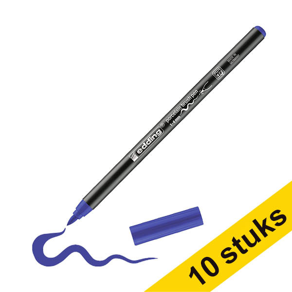Aanbieding: 10x Edding 4200 porselein-penseelstift blauw (1 - 4mm penseelpunt) 239810 - 1